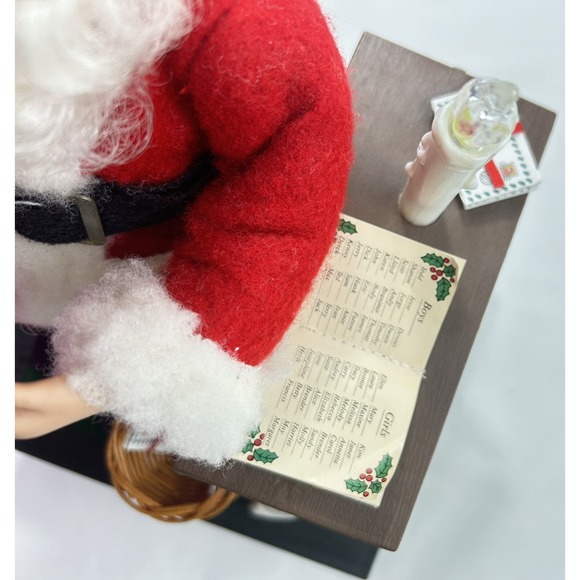 Vintage 1990 Smile Noel Christmas‎ Lighted Musical Santa Reading Letters 12"x7" - Picture 9 of 16